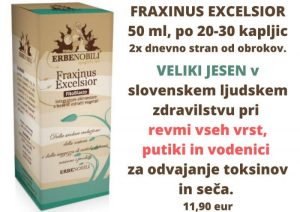 Fraxinus EXCELSIOR spagirični zeliščni izvleček veliki jesen REVMA, artritis, ZAPER terapija dr. Clark